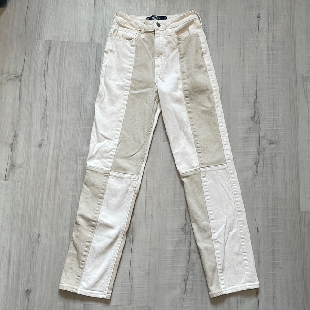 Hollister Color Block Ultra High Rise Vintage Straight Jeans
